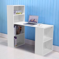 Computer Desk with Bookshelf  Black / White